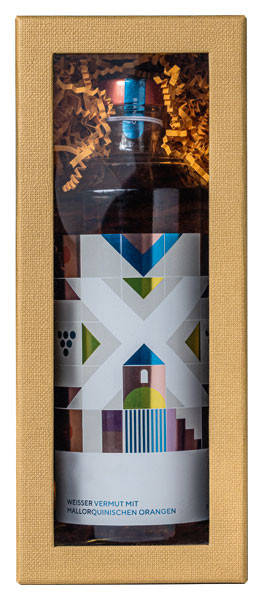 Geschenkkarton natur mit Folienfenster für 1 Flasche von Henne Verpackung