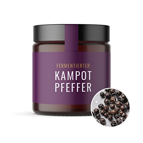 Fermentierter Pfeffer aus Kampot 50 g Glas Kampot Pfeffer fermentiert, Fermentierter Pfeffer aus Kambodscha, echter Gourmet Pfeffer, Pfefferkörner ganz aus fairer Erzeugung Fermentierter Pfeffer aus Kampot 50 g Glas Kampot Pfeffer fermentiert, Fermentierter Pfeffer aus Kambodscha, echter Gourmet Pfeffer, Pfefferkörner ganz aus fairer Erzeugung von Hennes Finest