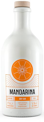 Mandarina Dry Gin 41% Vol. 0,5l | mit 11 Botanicals wie Mandarine, Orange, Limette, Grapefruit, Blutorange, Ingwer, Zitronen-Gras, Wacholder... handcrafted Citrus Gin aus Frankfurt / Hessen / Taunus von MANDARINA