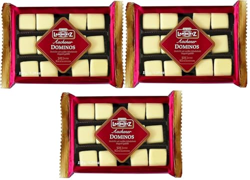 Lambertz Domino Steine umhüllt von Weißer Schokolade doppelt gefüllt 3er Set (3x150g Packung) von Poiget