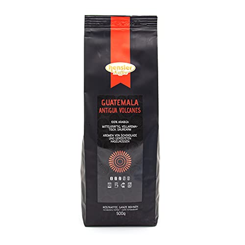 Hensler Kaffee Guatemala Antigua Volcanes, 100% Arabica Kaffeebohnen, geeignet für Vollautomaten, Filtermaschine, Handfilter und French Press, vollaromatisch, mittlerer Röstgrad Hensler Kaffee Guatemala Antigua Volcanes, 100% Arabica Kaffeebohnen, geeignet für Vollautomaten, Filtermaschine, Handfilter und French Press, vollaromatisch, mittlerer Röstgrad von Hensler Kaffee