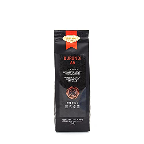 Hensler Kaffee Burundi AA, 100% Arabica Kaffeebohnen, für Vollautomaten und Filterkaffee geeignet, kräftig vollaromatisch Hensler Kaffee Burundi AA, 100% Arabica Kaffeebohnen, für Vollautomaten und Filterkaffee geeignet, kräftig vollaromatisch von Hensler Kaffee