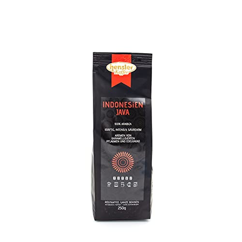 Hensler Kaffee Indonesien Java WIB 1, 100% Arabica Kaffeebohnen, Röstkaffee für Vollautomaten und Filterkaffee von Hensler Kaffee