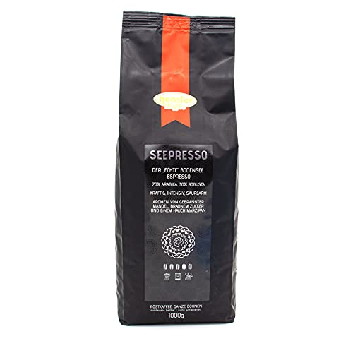 Hensler Kaffee "Seepresso", Espresso Kaffeebohnen, für Vollautomaten und Siebträger, dunkle Röstung von Hensler Kaffee