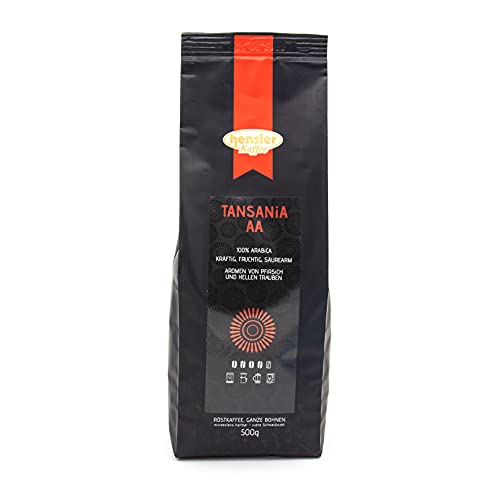 Hensler Kaffee Tansania AA Top, 100% Arabica Kaffeebohnen, Röstkaffee für Vollautomaten und Filterkaffee geeignet, mittlerer Röstgrad Hensler Kaffee Tansania AA Top, 100% Arabica Kaffeebohnen, Röstkaffee für Vollautomaten und Filterkaffee geeignet, mittlerer Röstgrad von Hensler Kaffee