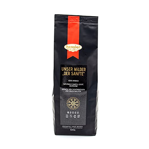 Hensler Kaffee Unser Milder, Kaffeebohnen für Vollautomaten oder Filtermaschine, 100% Arabica Kaffee, harmonisch mild von Hensler Kaffee