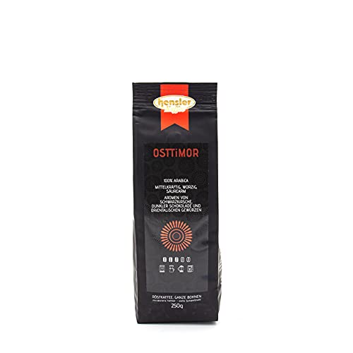 Hensler Kaffee Osttimor Röstkaffee, ganze Bohnen, 100% Arabica Kaffee aus Osttimor, geeignet für Vollautomaten, Filtermaschine, Handfilter und French Press, vollaromatisch von Hensler Kaffee