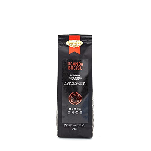Hensler Kaffee Uganda Bugisu, 100% Arabica Kaffeebohnen, für Vollautomaten, Filtermaschine oder Handfilter, kräftig, vollmundig von Hensler Kaffee