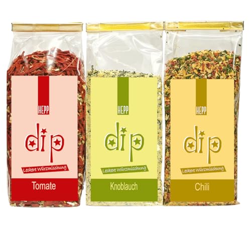 Dip Gewürze SET -fertige Kräutermischung- 3 Stück (3x100g) von Hepp