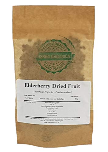 Holunderbeeren Getrocknet / Sambucus Nigra L / Elderberry Dried Fruit # Herba Organica # Schwarze Holunder, Holder, Holler, Flieder (50g) von Herba Organica