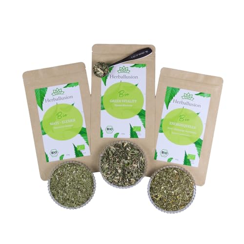 Mate Power Bundle - Hochwertiges Bio-Tee-Geschenkset - 3x 100g loser Bio-Tee mit Teemaßlöffel Mate Power Bundle - Hochwertiges Bio-Tee-Geschenkset - 3x 100g loser Bio-Tee mit Teemaßlöffel von Herballusion