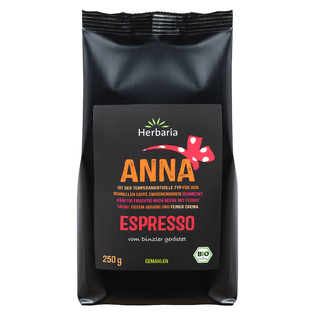 Bio Espresso Anna gemahlen, 250g von Herbaria
