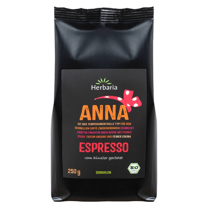 Bio Espresso Anna gemahlen, 250g von Herbaria