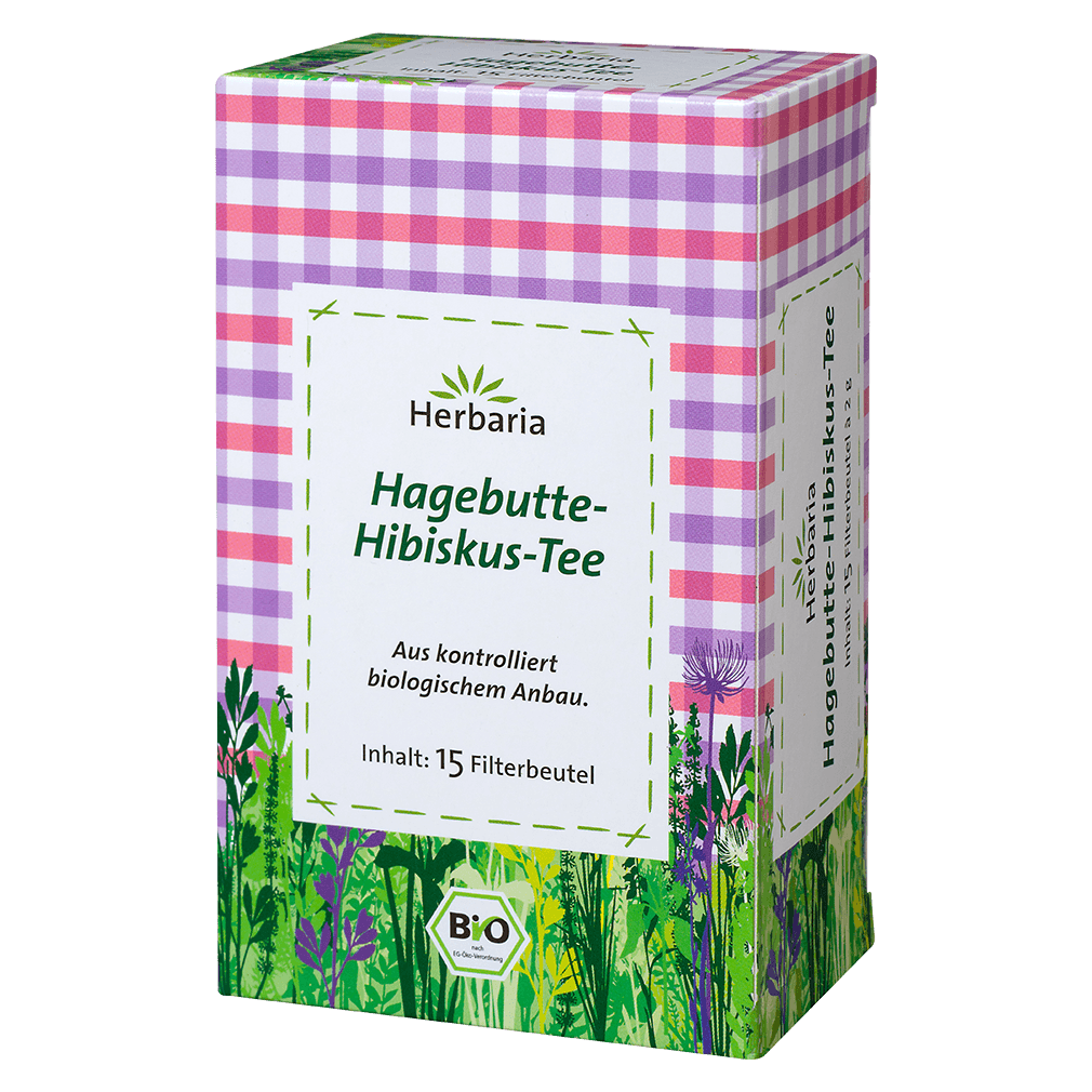 Bio Hagebutte-Hibiskus Tee, 15 Filterbeutel von Herbaria