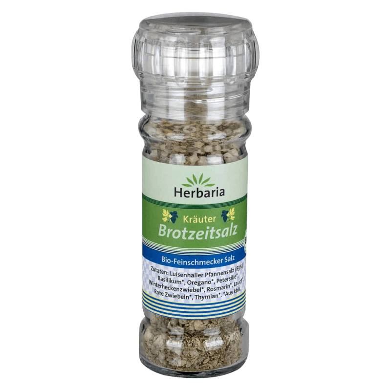 Bio Kräuter Brotzeitsalz Mühle, 75g von Herbaria