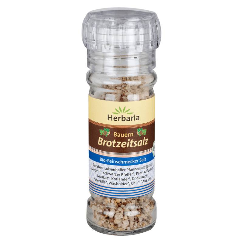 Bio Mediterranes Brotzeitsalz Mühle, 80g von Herbaria