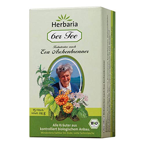 Herbaria - 6er Tee Eva Aschenbrenner bio 15 Filterbeutel - 24 g - 6er Pack von Herbaria