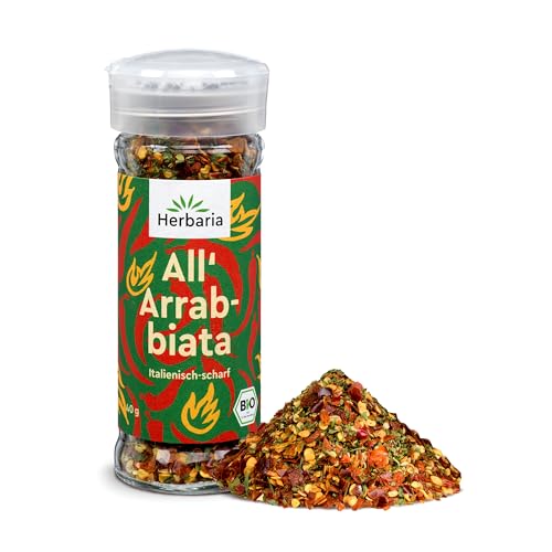 Herbaria All’ Arrabbiata bio 40g Streuer – fertige Bio-Gewürzmischung für Penne all’arrabbiata und scharfe italienische Gerichte - mit erlesenen Zutaten - im praktischen Glas-Gewürzstreuer Herbaria All’ Arrabbiata bio 40g Streuer – fertige Bio-Gewürzmischung für Penne all’arrabbiata und scharfe italienische Gerichte - mit erlesenen Zutaten - im praktischen Glas-Gewürzstreuer von Herbaria