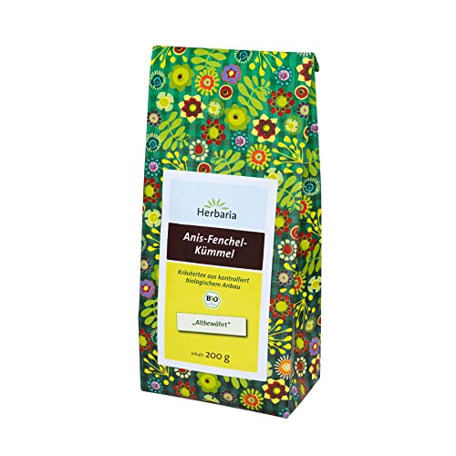 Herbaria Anis-Fenchel-Kümmel-Tee bio 200g – 100% Bio-Kräutertee lose – natürlicher Teegenuss - altbewährte Kräuterteemischung - klimaneutral von Herbaria