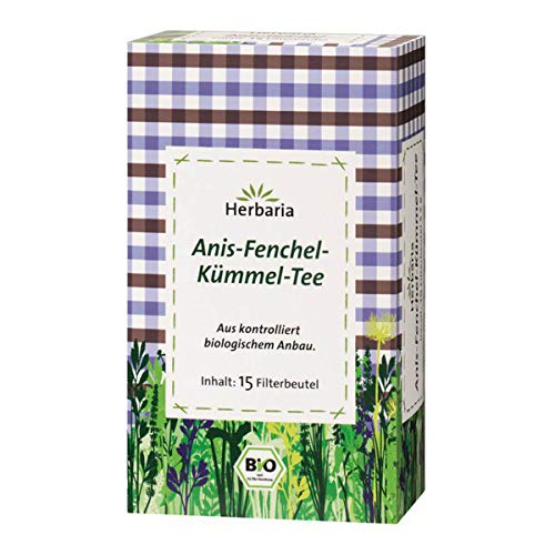 Herbaria - Anis-Fenchel-Kümmel-Tee bio 15 Filterbeutel - 30 g - 6er Pack von Herbaria