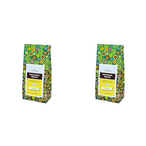 Herbaria Anis-Fenchel-Kümmel-Tee bio 200g – 100% Bio-Kräutertee lose – natürlicher Teegenuss - altbewährte Kräuterteemischung - klimaneutral (Packung mit 2) von Herbaria