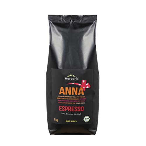 Herbaria Anna Espresso ganze Bohne BIO, 1er Pack (1 x 1 kg) von Herbaria
