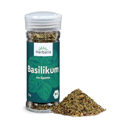 Herbaria Basilikum bio 15g Streuer – Bio Basilikumblätter getrocknet – Bio-Kräuter - Bio-Gewürz – italienische Kräuter - Premium Bio-Qualität - im praktischen Glas-Gewürzstreuer Herbaria Basilikum bio 15g Streuer – Bio Basilikumblätter getrocknet – Bio-Kräuter - Bio-Gewürz – italienische Kräuter - Premium Bio-Qualität - im praktischen Glas-Gewürzstreuer von Herbaria