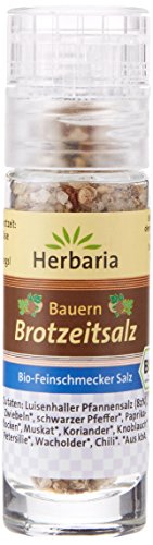 Herbaria Bauern Brotzeitsalz Mini-Mühle Bio, 3er Pack (3 x 19 g) von Herbaria
