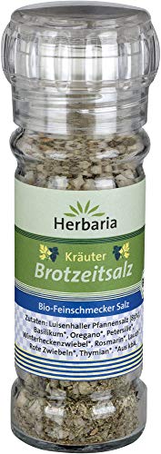 Herbaria Kräuter Brotzeitsalz bio Mühle (6 x 75 gr) von Herbaria
