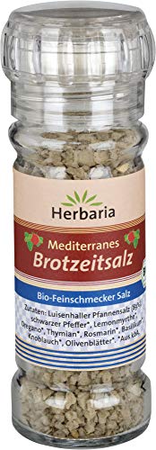 Herbaria Bio Mediterranes Brotzeitsalz bio Mühle (6 x 80 gr) von Herbaria