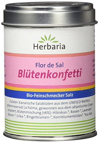 Herbaria Blütenkonfetti - Flor de sal Gewürzsalz, 1er Pack (1 x 60 g Dose) von Herbaria