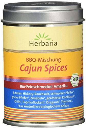 Herbaria "Cajun Spices" Gewürzmischung für BBQ und Pfannengerichte, 80 g Dose von Herbaria