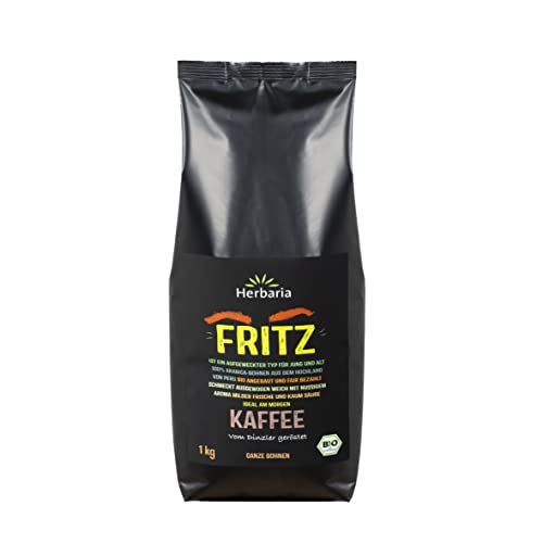 Herbaria Fritz Kaffee ganze Bohne BIO, 1er Pack (1 x 1 kg) von Herbaria