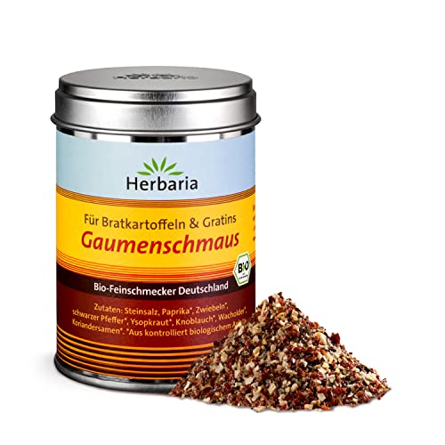 Herbaria Gaumenschmaus bio M-Dose - fertiges Bio-Bratkartoffelgewürz für Kartoffeln & Gratin - mit erlesenen Gewürzen - in nachhaltiger Aromaschutz-Dose , 100g (1er Pack) von Herbaria