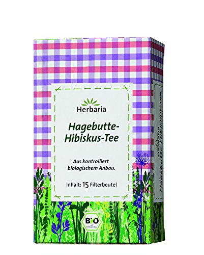 Herbaria Hagebutte-Hibiskus-Tee 15FB, 2er Pack (2 x 30 g) - Bio von Herbaria