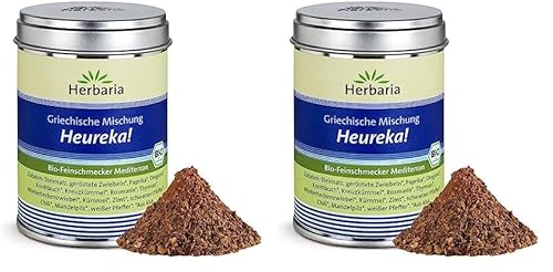 Herbaria Heureka bio 80g M-Dose – fertige Bio-Gewürzmischung für Gyros, Hackfleisch und Gemüse – Griechisches Gewürz – Gyrosgewürz - mit erlesenen Zutaten - in nachhaltiger Aromaschutz-Dose Herbaria Heureka bio 80g M-Dose – fertige Bio-Gewürzmischung für Gyros, Hackfleisch und Gemüse – Griechisches Gewürz – Gyrosgewürz - mit erlesenen Zutaten - in nachhaltiger Aromaschutz-Dose von Herbaria