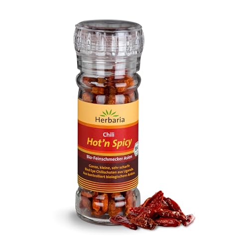 Herbaria "Hot`n Spicy" Chilis geschrotet, 1er Pack (1 x 20 g Glasmühle) - Bio von Herbaria