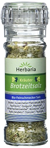 Herbaria Kräuter Brotzeitsalz Mühle BIO, 2er Pack (2 x 75 g) von Herbaria