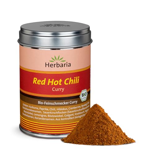 Herbaria Red Hot Chili Curry bio 80g M-Dose – Bio-Currypulver, Bio-Curry-Mischung - fertige Bio-Gewürzmischung für die extra scharfe Küche mit erlesenen Zutaten - in nachhaltiger Aromaschutz-Dose Herbaria Red Hot Chili Curry bio 80g M-Dose – Bio-Currypulver, Bio-Curry-Mischung - fertige Bio-Gewürzmischung für die extra scharfe Küche mit erlesenen Zutaten - in nachhaltiger Aromaschutz-Dose von Herbaria