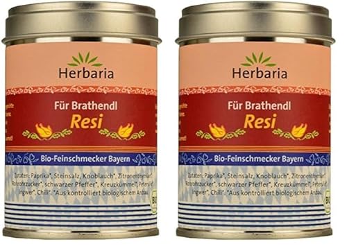 Herbaria "Resi" Brathendl Gewürzmischung, 2er Pack (1 x 90 g Dose) - Bio von Herbaria