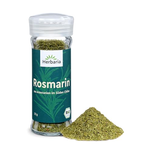 Herbaria Rosmarin bio 22g Streuer – Bio Rosmarinspitzen getrocknet – Bio-Kräuter - Bio-Gewürz – mediterrane Kräuter - Premium Bio-Qualität - im praktischen Glas-Gewürzstreuer Herbaria Rosmarin bio 22g Streuer – Bio Rosmarinspitzen getrocknet – Bio-Kräuter - Bio-Gewürz – mediterrane Kräuter - Premium Bio-Qualität - im praktischen Glas-Gewürzstreuer von Herbaria