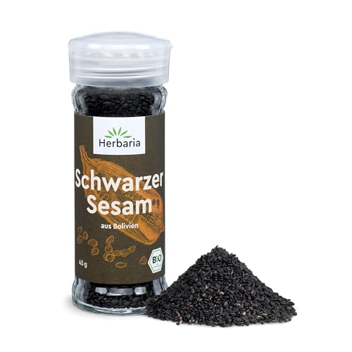 Herbaria Schwarzer Sesam bio 45g Streuer – Bio schwarzer Sesam ganze Samen – Bio-Gewürz für asiatische und orientalische Gerichte – Premium Bio-Qualität - im praktischen Glas-Gewürzstreuer Herbaria Schwarzer Sesam bio 45g Streuer – Bio schwarzer Sesam ganze Samen – Bio-Gewürz für asiatische und orientalische Gerichte – Premium Bio-Qualität - im praktischen Glas-Gewürzstreuer von Herbaria