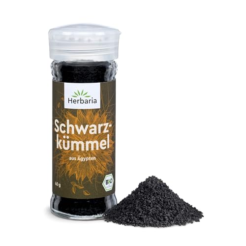 Herbaria Schwarzkümmel bio 40g Streuer – Bio Schwarzkümmel ganze Samen – Bio-Gewürz für indische und orientalische Gerichte – Premium Bio-Qualität - im praktischen Glas-Gewürzstreuer Herbaria Schwarzkümmel bio 40g Streuer – Bio Schwarzkümmel ganze Samen – Bio-Gewürz für indische und orientalische Gerichte – Premium Bio-Qualität - im praktischen Glas-Gewürzstreuer von Herbaria