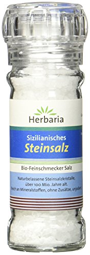Herbaria Sizilianisches Steinsalz, 1er Pack (1 x 100 g Glasmühle) von Herbaria
