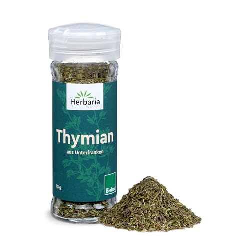 Herbaria Thymian bio 15g Streuer – Bio Thymian getrocknet und gerebelt in Bioland-Qualität – Bio-Kräuter - Bio-Gewürz – mediterrane Kräuter - Premium Bio-Qualität - im praktischen Glas-Gewürzstreuer Herbaria Thymian bio 15g Streuer – Bio Thymian getrocknet und gerebelt in Bioland-Qualität – Bio-Kräuter - Bio-Gewürz – mediterrane Kräuter - Premium Bio-Qualität - im praktischen Glas-Gewürzstreuer von Herbaria