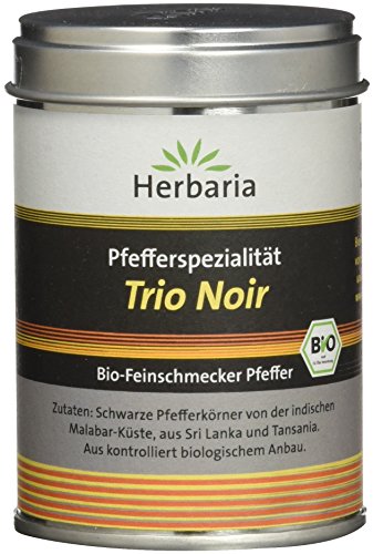 Herbaria Trio Noir Pfeffer schwarz M-Dose, 1er Pack (1 x 75 g) - Bio von Herbaria