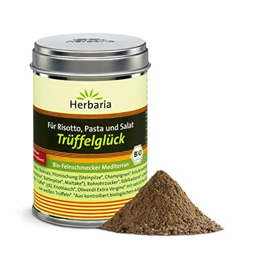 Herbaria Trüffelglück bio 110g M-Dose - fertiges Bio-Pilz- & Trüffelgewürz für intensiv-köstliche Gerichte - mit erlesenen Zutaten - in nachhaltiger Aromaschutz-Dose von Herbaria