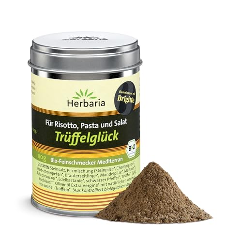 Herbaria Trüffelglück bio 110g M-Dose - fertiges Bio-Pilz- & Trüffelgewürz für intensiv-köstliche Gerichte - mit erlesenen Zutaten - in nachhaltiger Aromaschutz-Dose von Herbaria