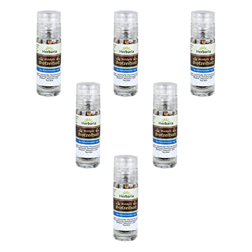 Herbaria - Waldpilz Brotzeitsalz bio Mini-Mühle - 9 g - 6er Pack Herbaria - Waldpilz Brotzeitsalz bio Mini-Mühle - 9 g - 6er Pack von Herbaria