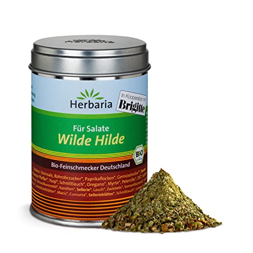 Herbaria Wilde Hilde bio 100g M-Dose- fertige Bio-Gewürzmischung - Salatgewürz für ausgefeilte Salate - mit erlesenen Zutaten - in nachhaltiger Aromaschutz-Dose von Herbaria